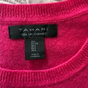 Tahari Women's Fuchsia Cashmere Sweater